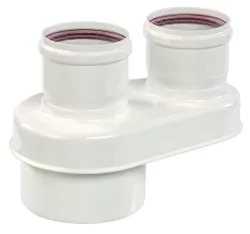 Rookgasketeladapter, Ubbink Rolux, aluminium/kunststof, concentrisch / parallel, 80/80mm - 80/125mm